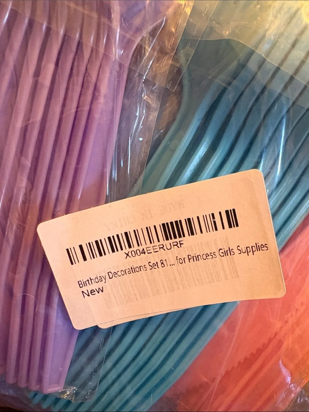 Unbranded Pastel Mermaid Party Tableware Set - Pink, Blue & Purple